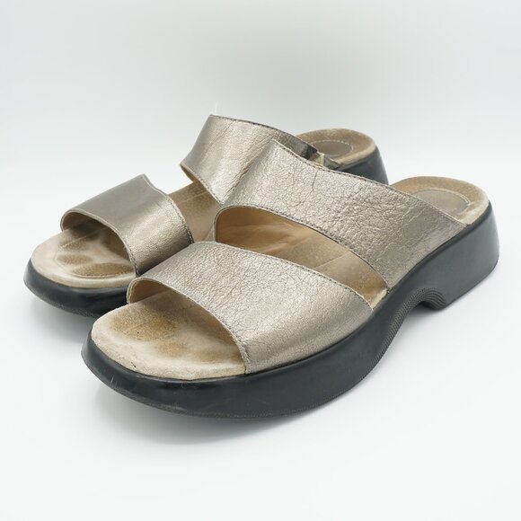 Dansko Lana Slide Sandal Pewter Leather Women's Size 41 (EU) - Picture 1 of 10